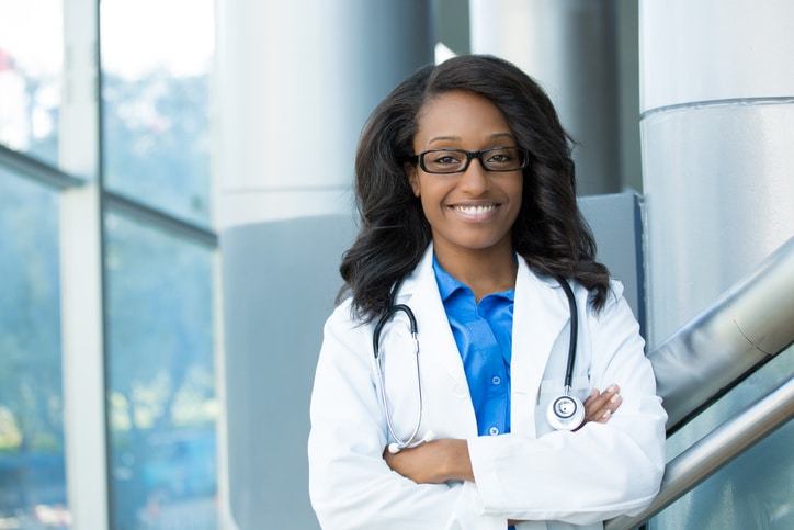 Woman doctor smiling