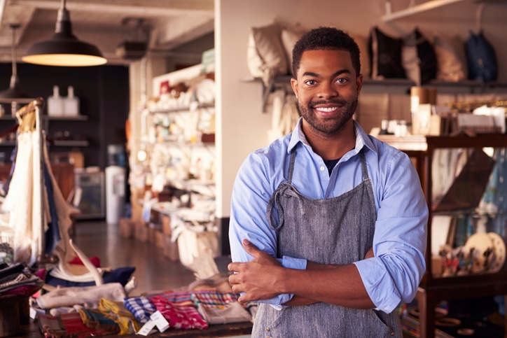 African American man store owner