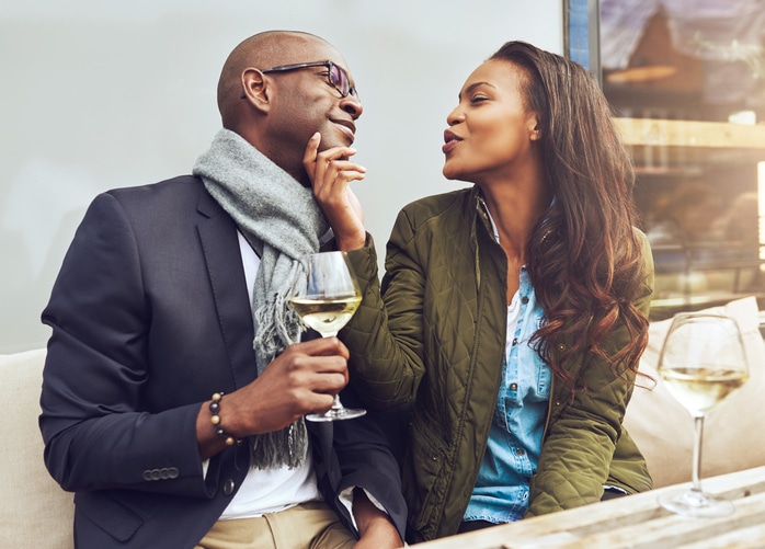 African American couple date