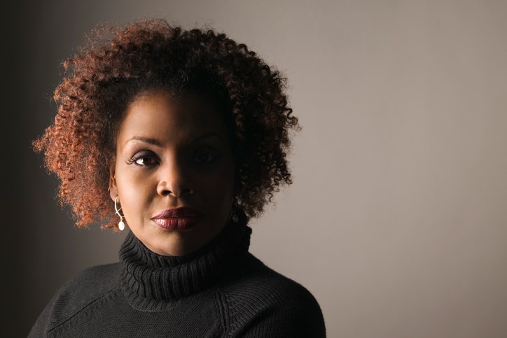 African American woman serious