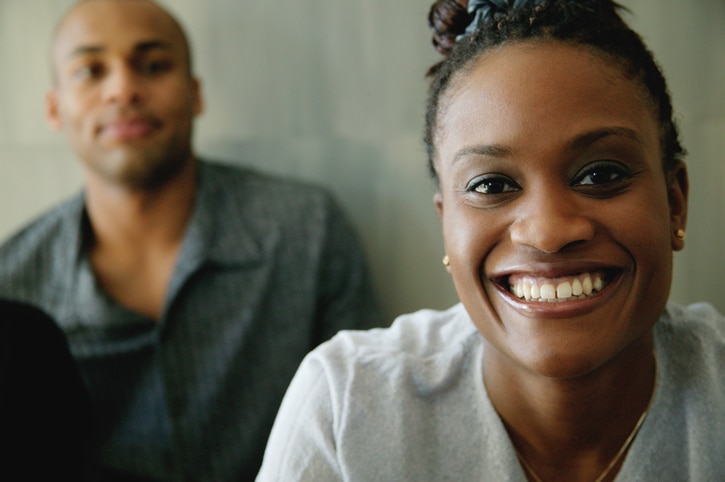 Happy African American couple young