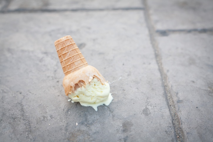 ice cream on the ground