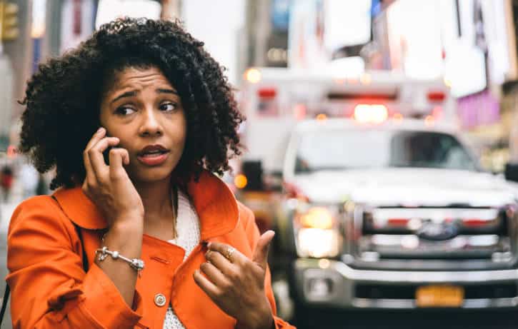 African American woman emergency ambulance 911