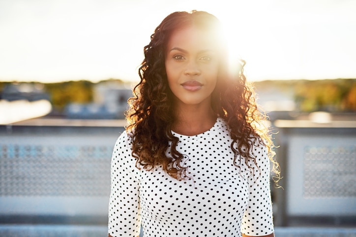 African American woman in the sun