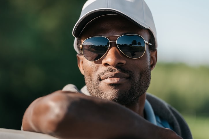 handsome African American man outside