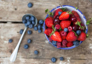 Fruit in a bowl. 