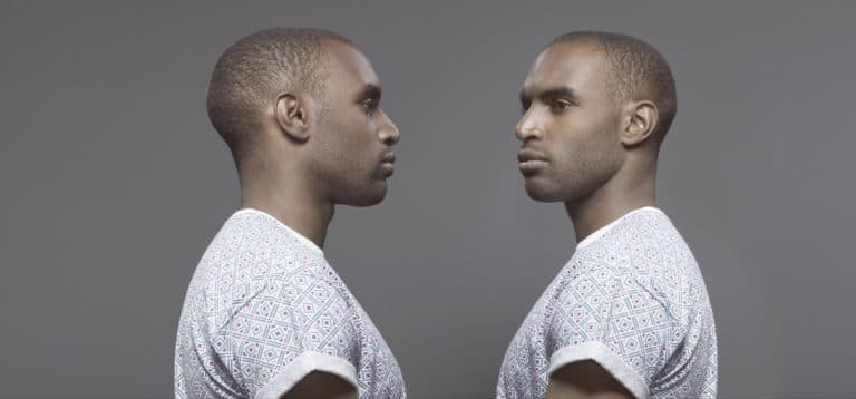Twin image, dark skinned male