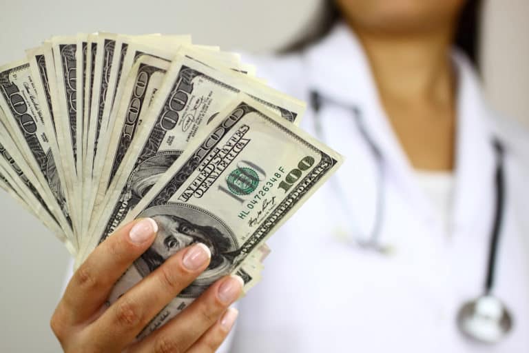 Doctor with money