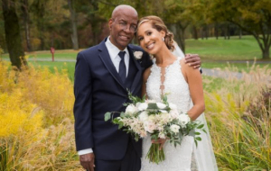 Audrey and her Uncle Wilfrid on her wedding day. 